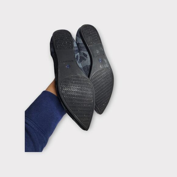 Rothy's Gray Camo Pointed Toe Flats Slip On Shoes Women's Size 6 - Picture 7 of 8